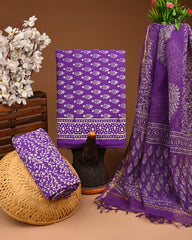 Premium Sanganeri Printed Cotton Suit With Kota Doria Dupatta