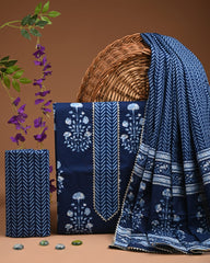 PREMIUM GOTA PATTI COTTON SUIT SET WITH COTTON DUPATTA(BFCOTGH57)