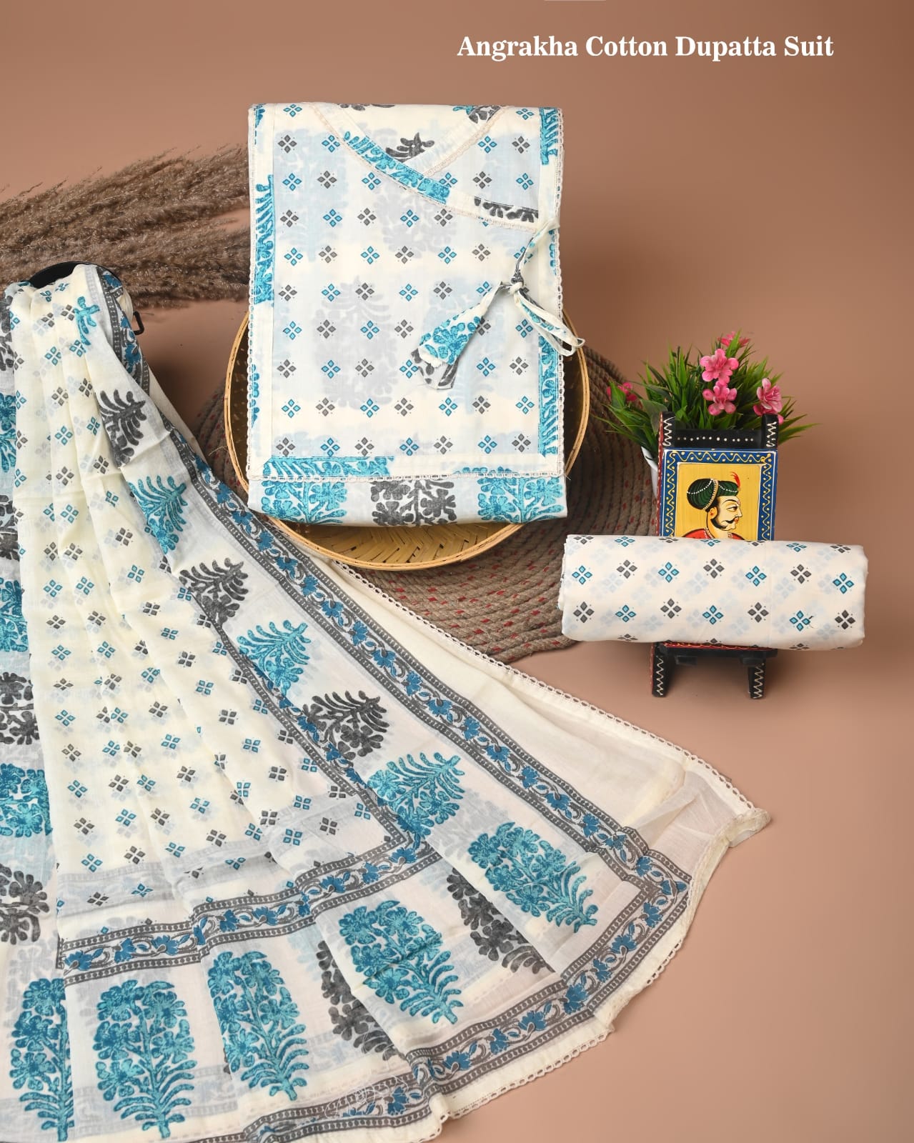 PREMIUM GOTA PATTI COTTON SUIT SET WITH COTTON DUPATTA(BFCOTGP39)