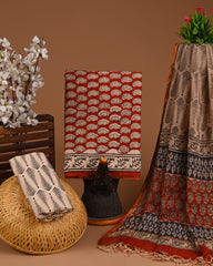 Premium Sanganeri Printed Cotton Suit With Kota Doria Dupatta