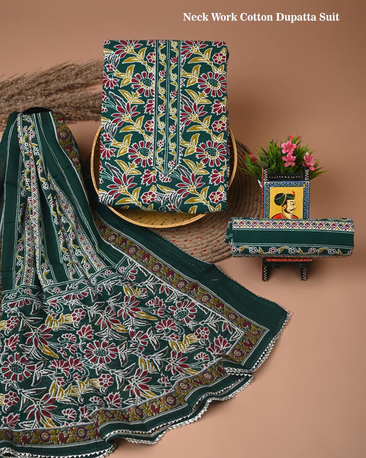 PREMIUM GOTA PATTI COTTON SUIT SET WITH COTTON DUPATTA(BFCOTGP33)