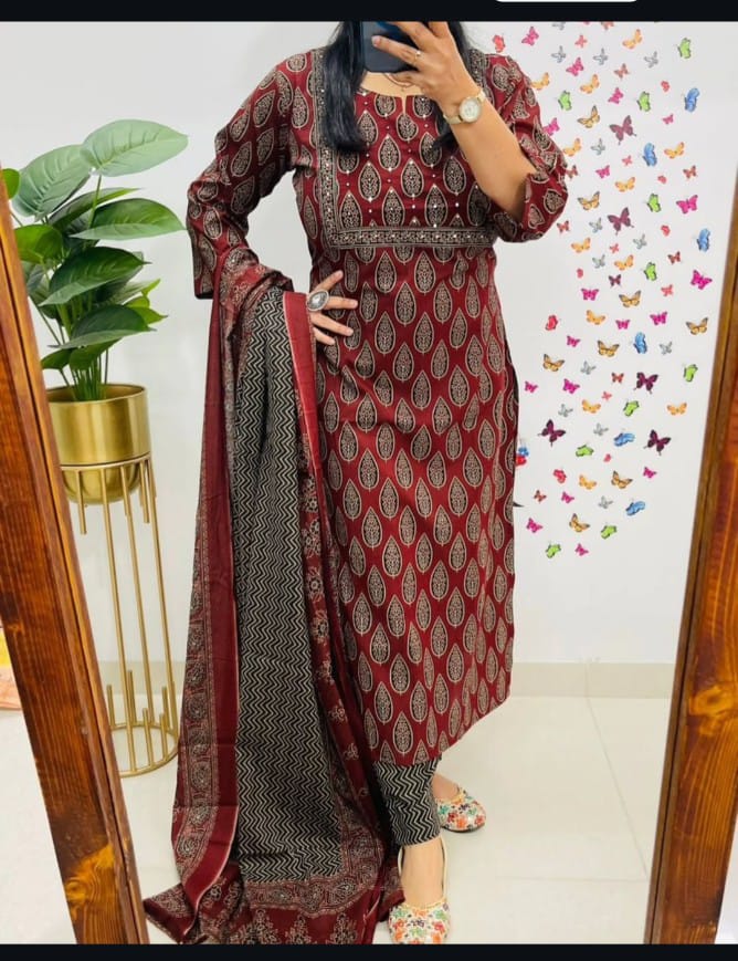 *This A-line pant set is perfect for the summer season with its vibrant floral print and confident pocket one side. Plus, the included matching dupatta completes the look and adds an extra touch