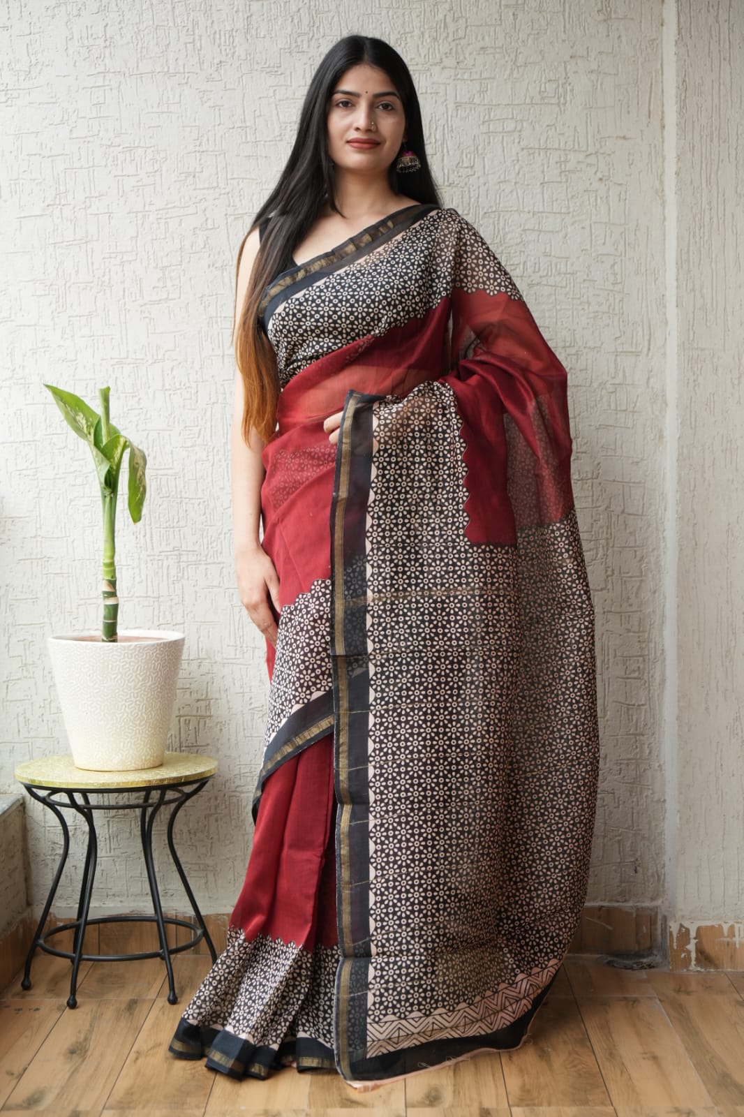 New Designer Hand Block Print Chanderi Silk Saree(BFCS82)