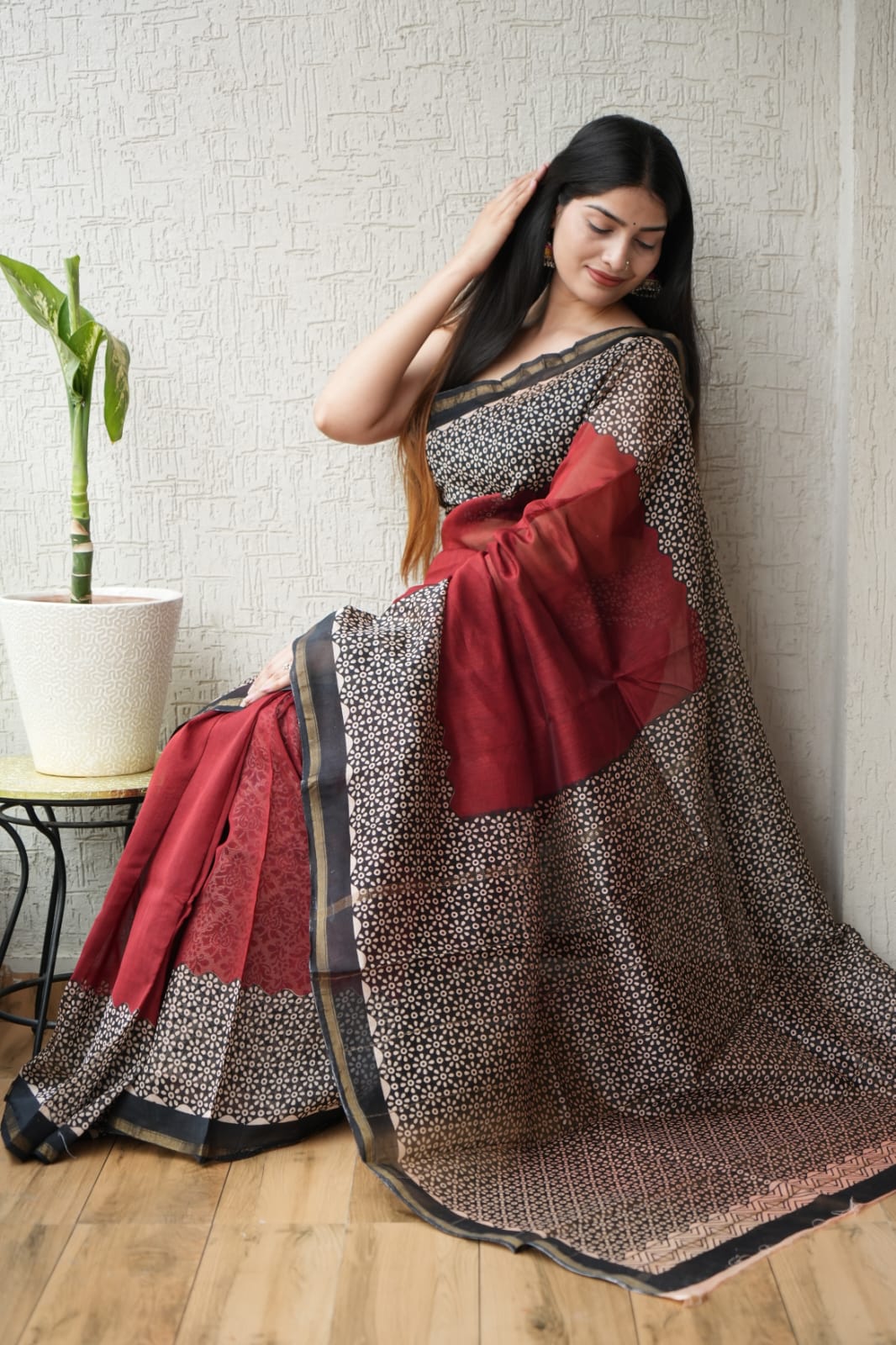New Designer Hand Block Print Chanderi Silk Saree(BFCS82)