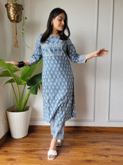 New Exclusive Hand  block printed Stitched Cotton  Kurtis with Pant