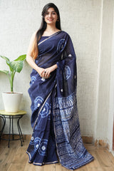 New Designer Hand Block Print Chanderi Silk Saree(BFCS42)