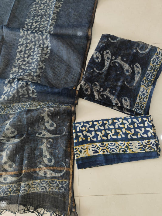Premium Sanganeri Printed kota Suit With Kota Doria Duppta