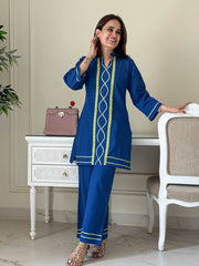 *_NEW DESIGNLAUNCH_*
*_Quality assured_*
Effortlessly elegant in every breeze, the  Bare Grace Co-ord Set in soft summer blue is your go-to for graceful days under the sun.