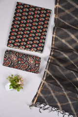 Premium Sanganeri Printed Cotton Suit With Kota Doria Duppta