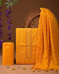 PREMIUM GOTA PATTI COTTON SUIT SET WITH CHIFFON DUPATTA