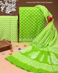 Exclusive Hand Block Cotton Suit With Cotton Dupatta