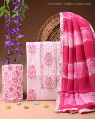 PREMIUM GOTA PATTI COTTON SUIT SET WITH CHIFFON DUPATTA(BSCOTGC64)