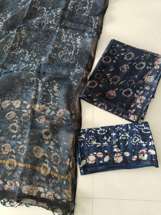 Premium Sanganeri Printed kota Suit With Kota Doria Duppta