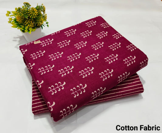 Rani Pink Booti Cotton Fabric – Soft Dress Material (BFTB18)