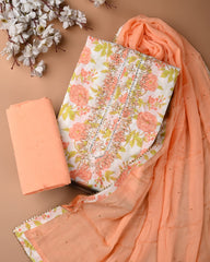 PREMIUM GOTA PATTI COTTON SUIT SET WITH CHIFFON DUPATTA(BSCOTGC68)