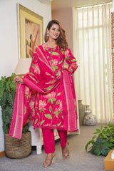 *New lounch *

*White Love.......*

*This A-line pant set is perfect for the summer season with its vibrant floral print and confident  , the included matching dupatta completes the look and adds an extra touch of style.*