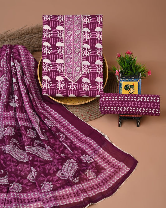 PREMIUM GOTA PATTI COTTON SUIT SET WITH COTTON DUPATTA(BFCOTGP21)