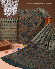 Exclusive Hand Block Cotton Suit With Cotton Dupatta