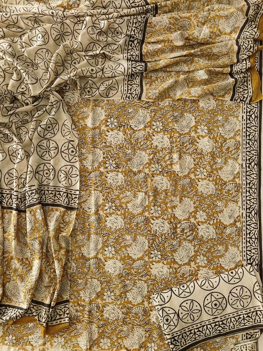 Exclusive Hand Block Cotton Suit With Cotton Dupatta(BFCOT114)