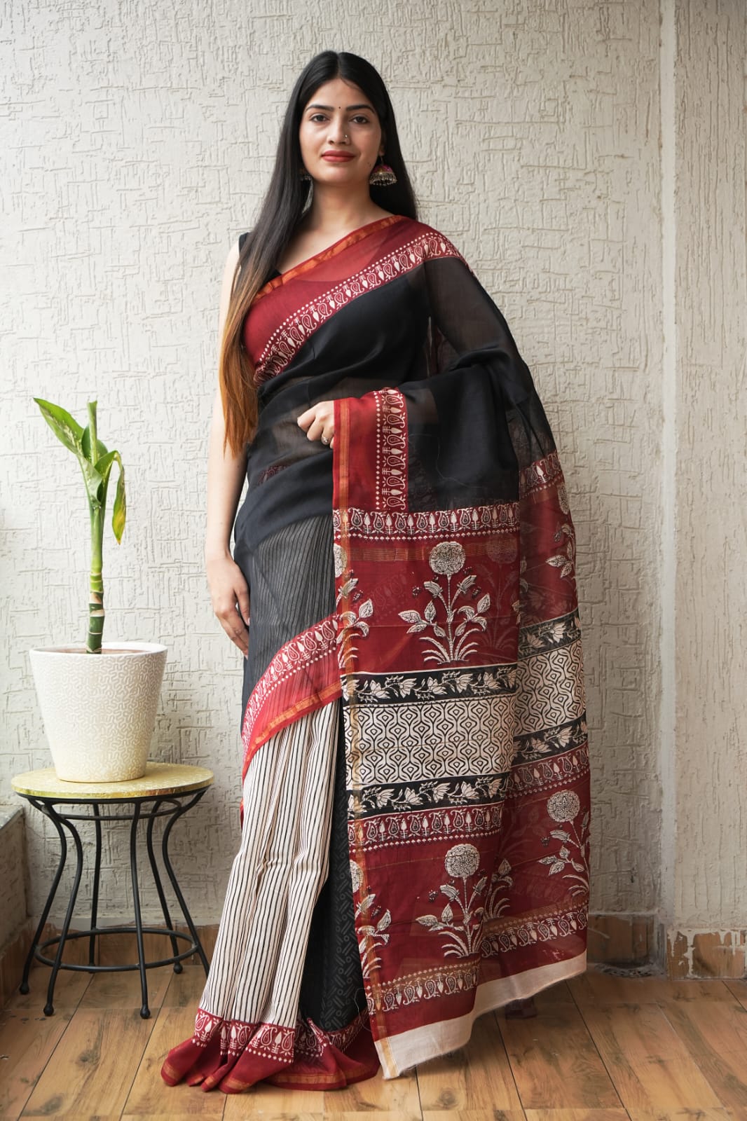 New Designer Hand Block Print Chanderi Silk Saree(BFCS80)