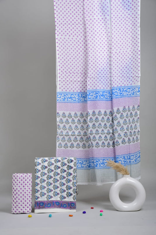 Exclusive Hand Block Cotton Suit With Cotton Dupatta(BFCOT05)