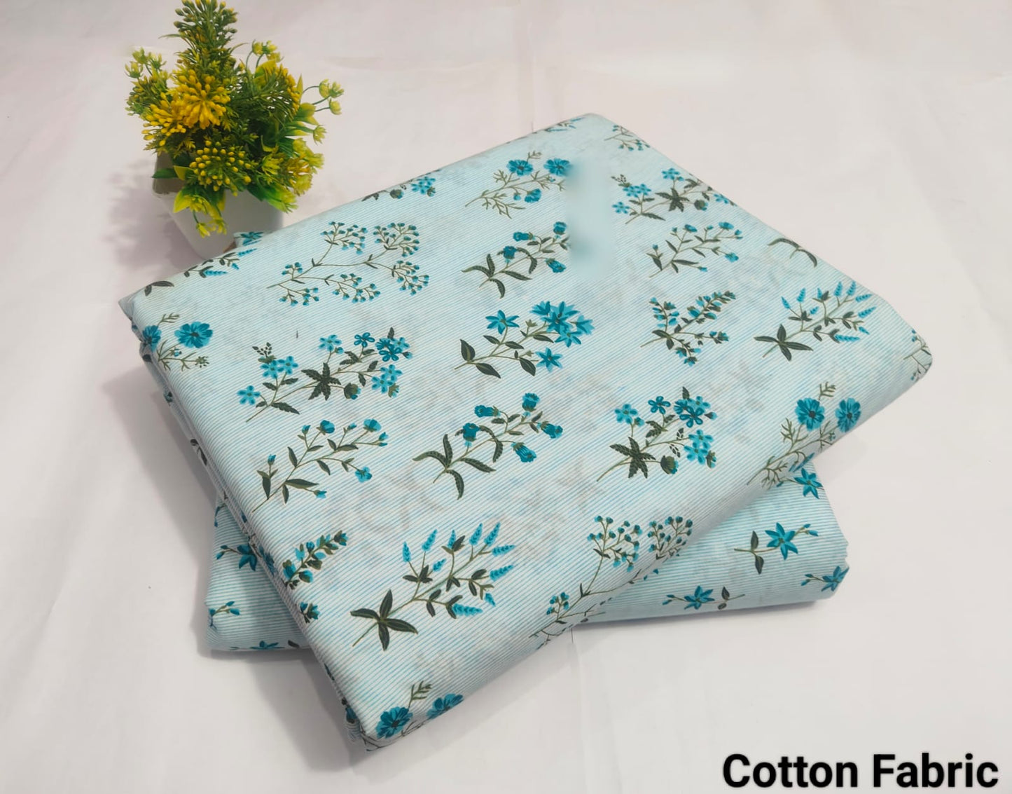 Sky Blue Floral Cotton Fabric | (BFTB116)