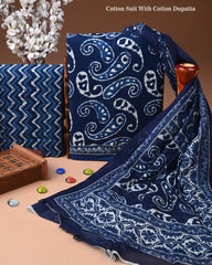Exclusive Hand Block Cotton Suit With Cotton Dupatta