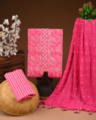 PREMIUM GOTA PATTI COTTON SUIT SET WITH CHIFFON DUPATTA(BSCOTGC72)
