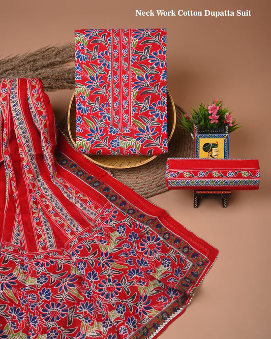 PREMIUM GOTA PATTI COTTON SUIT SET WITH COTTON DUPATTA(BFCOTGP30)