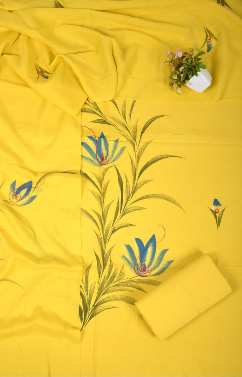 Exclusive Hand Block Cotton Suit With Cotton Dupatta