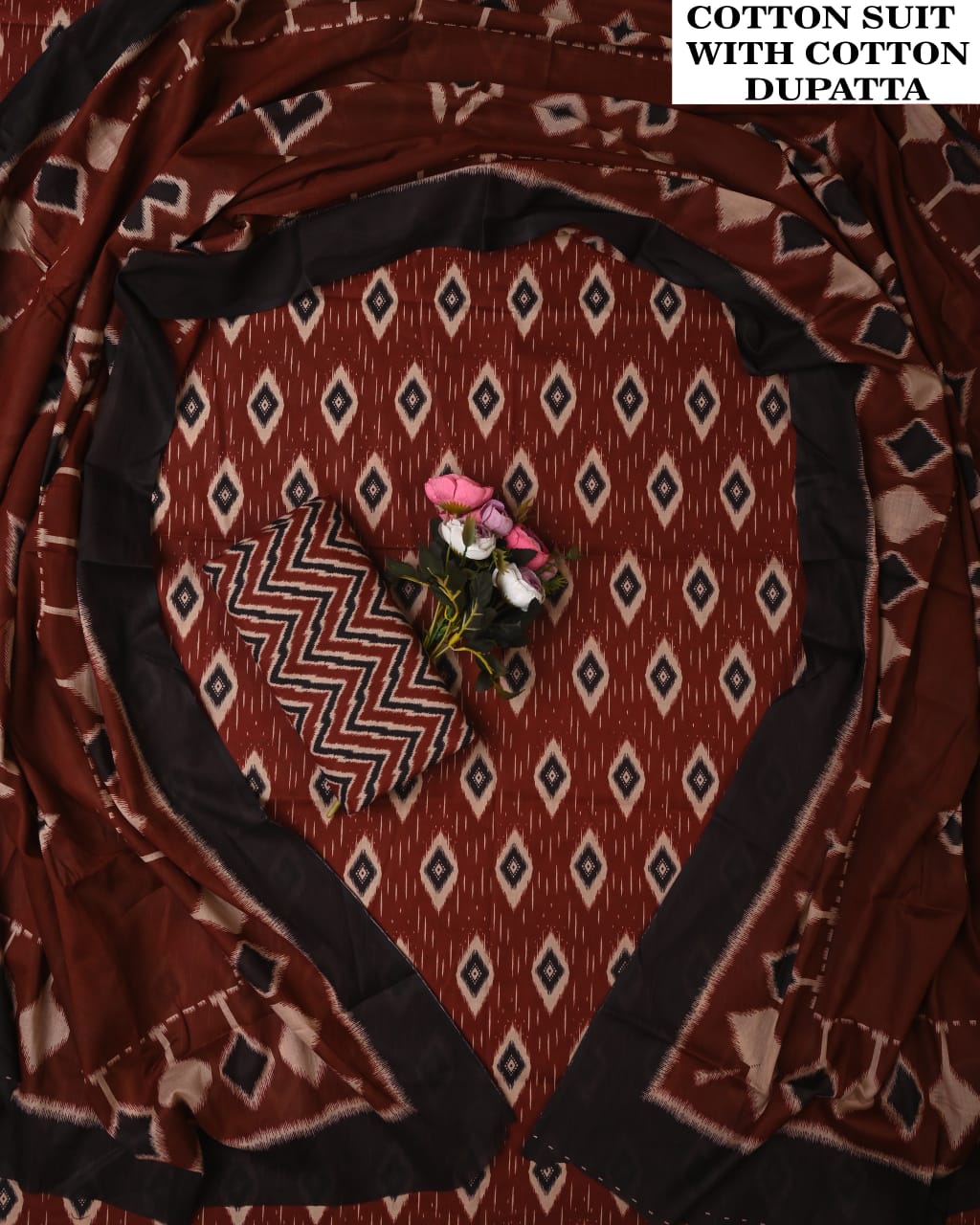 Exclusive Hand Block Cotton Suit With Cotton Dupatta