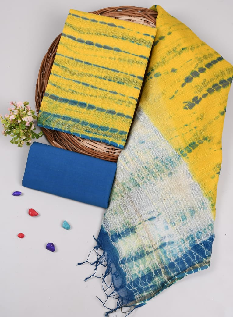 Yellow Tie Dye kota doriya Suit Set (BFFKO26)