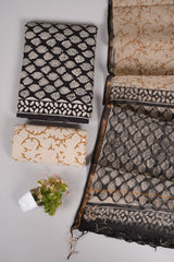 Premium Sanganeri Printed Cotton Suit With Kota Doria Duppta(BFCOTKD28)