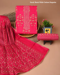 PREMIUM GOTA PATTI COTTON SUIT SET WITH COTTON DUPATTA(BFCOTGH110)