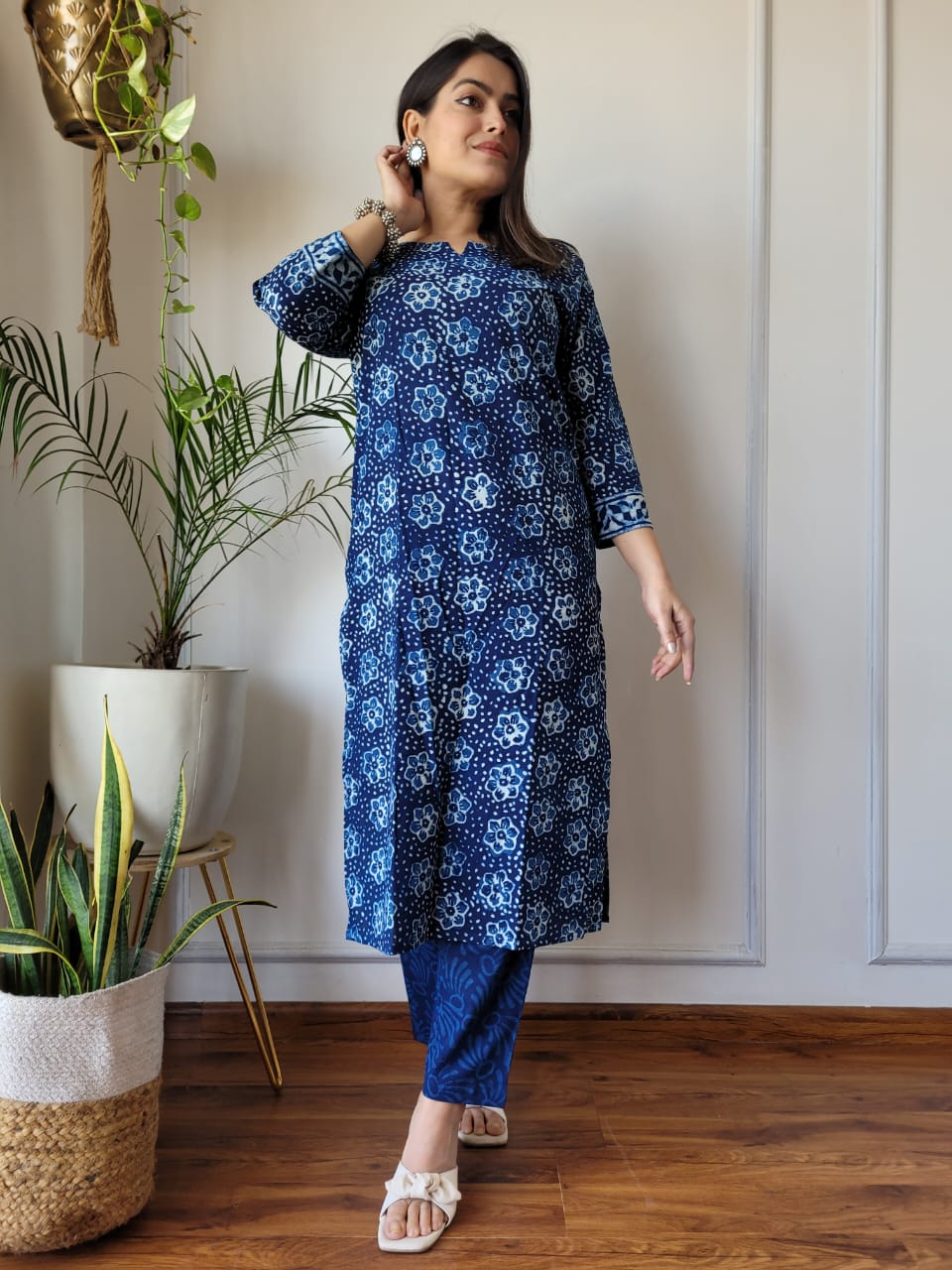 New Exclusive Hand  block printed Stitched Cotton  Kurtis with Pant