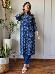 New Exclusive Hand  block printed Stitched Cotton  Kurtis with Pant