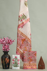 Premium Hand Block Printed Maheshwari Silk Suit(BFMAH47)