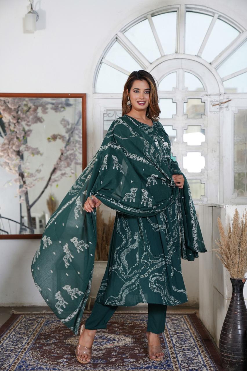 *New lounch *

*White Love.......*

*This A-line pant set is perfect for the summer season with its vibrant floral print and confident  , the included matching dupatta completes the look and adds an extra touch of style.*