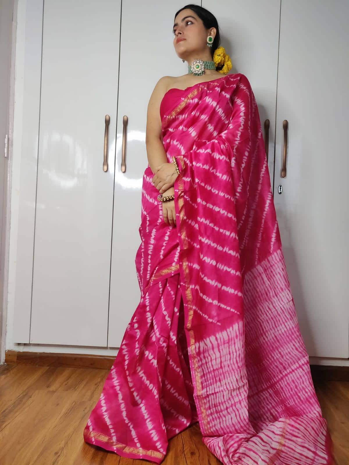 New Designer Hand Block Print Chanderi Silk Saree(BFCS49)
